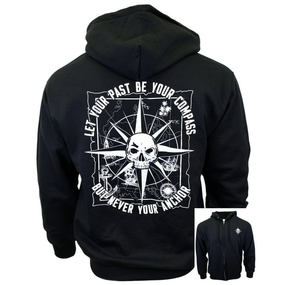 Nautical Compass Unisex Zip-Up Hoodie
