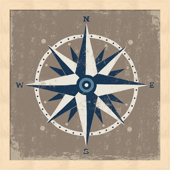 Nautical Compass by Michael Mullan, Framed Wall Art, 13.25W x 13.25H