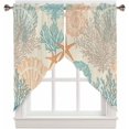 Nautical Coral Swag Valances Kitchen Decor Curtain Beach Ocean Theme