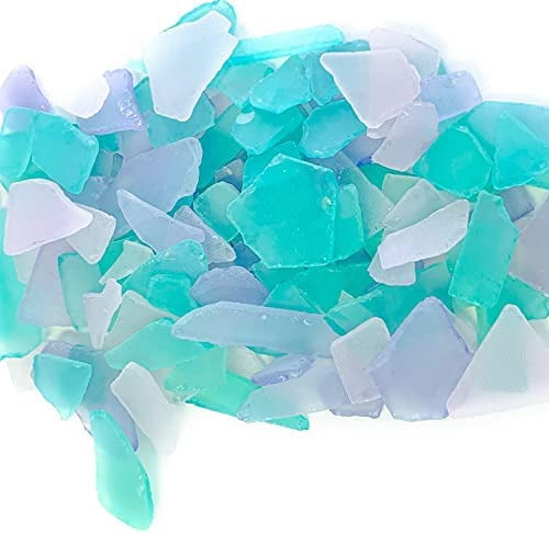 Assorted Sea Glass For Crafts - 11 Ounces Of Tumbled Colored Glass Pieces, Plus Free Nautical Decor Ebook, Great For DIY, Vase Filler & Wedding Decor