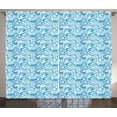 thumbnail image 1 of Ambesonne Nautical Curtains 2 Panel Set, Abstract Sea Waves, 108" x 108", Pale Blue White Blue, 1 of 3