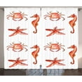 thumbnail image 1 of Ambesonne Nautical Curtains 2 Panel Set, Underwater Sea Ocean, 108" x 84", Salmon Dark Coral, 1 of 3