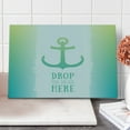 thumbnail image 1 of Nautical Cutting Board, Anchor Illustration Striped 2 Colored Background Stability Print, Decorative Tempered Glass Cutting and Serving Board, Large Size, Green White, by Ambesonne, 1 of 1