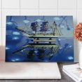 thumbnail image 1 of Nautical Cutting Board, Close up Photo Model of a Ship with Sails on Blurry Background Maritime Themed, Decorative Tempered Glass Cutting and Serving Board, in 3 Sizes, by Ambesonne, 1 of 2