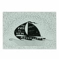 thumbnail image 1 of Nautical Cutting Board, Hand Drawn Boat on Wavy Ocean Say Yes to New Adventures Monochrome Design, Decorative Tempered Glass Cutting and Serving Board, Small Size, Black and White, by Ambesonne, 1 of 1