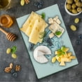 thumbnail image 1 of Nautical Cutting Board, Let the Sea Set You Free Words Shellfish Turtle and Stingray, Decorative Tempered Glass Cutting and Serving Board, Small Size, Pale Blue Navy Blue, by Ambesonne, 1 of 1