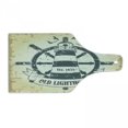 thumbnail image 1 of Nautical Cutting Board, Retro Coastal Lighthouse Ship Helm Wheel Antiqued Seabirds Seagulls, Tempered Glass Cutting and Serving Board, Wine Bottle Shape, Grey Yelloe Slate Blue, by Ambesonne, 1 of 5