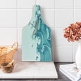 thumbnail image 1 of Nautical Cutting Board, Ship Being Tossed by Giant Ocean Waves Aquatic Old Vessel Sea Journey Illustration, Tempered Glass Cutting and Serving Board, Wine Bottle Shape, Aqua Taupe, by Ambesonne, 1 of 1