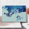thumbnail image 1 of Nautical Cutting Board, Vivid Ocean Back with Paint Effects with Wind Rose and Rudder Cruise Image, Decorative Tempered Glass Cutting and Serving Board, Large Size, Blue and White, by Ambesonne, 1 of 1