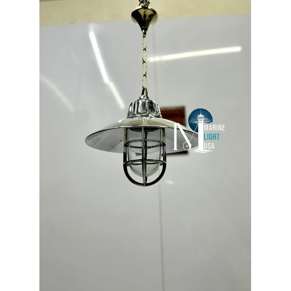 Nautical Deco Aluminum Home Ceiling Chandelier Bulkhead Hanging Lamp with Deflector Shade