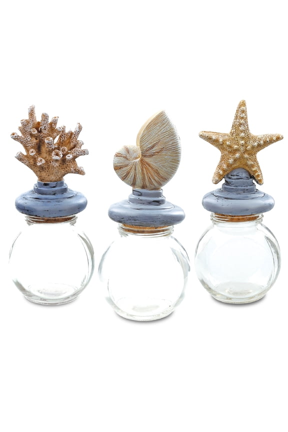 Nautical Decor CoTa Global Resin Ocean Jars (3pc Set)