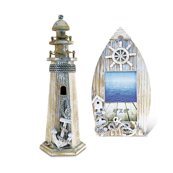 Nautical Decor Picture Frame and Lighthouse Decor