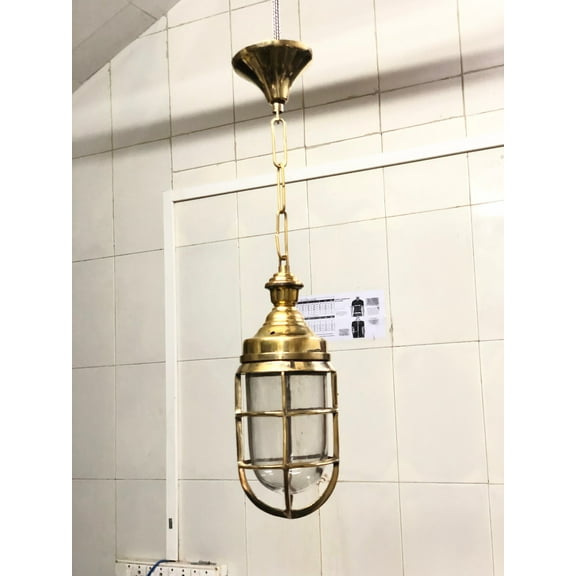 Nautical Decor Ship Marine Solid Brass Hanging Cargo Ceiling Pendant Chain Light Fixture