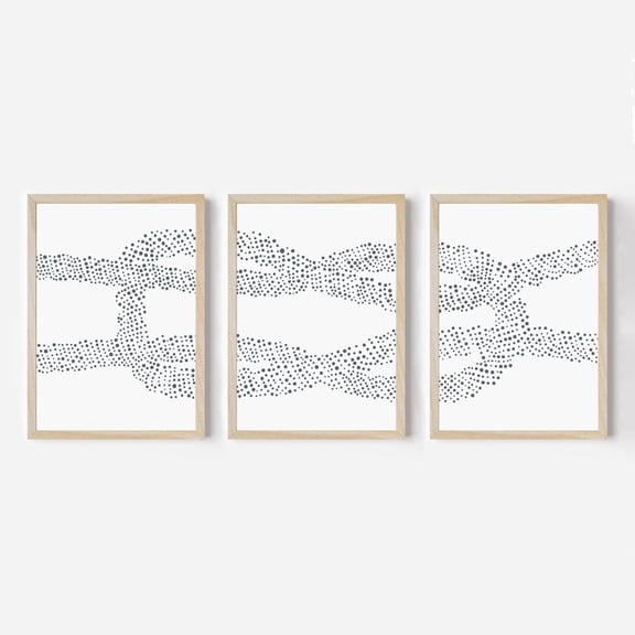 Nautical Decor, Square Knot Print Set for Modern Coastal Nursery Triptych, "Nautical Square Knot" Art Prints, Stretched Canvas