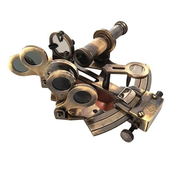 Nautical Decorative Brass Sextant Handmade Gift Article Retro Handicraft Antique Collection Vintage Functional Marine Table
