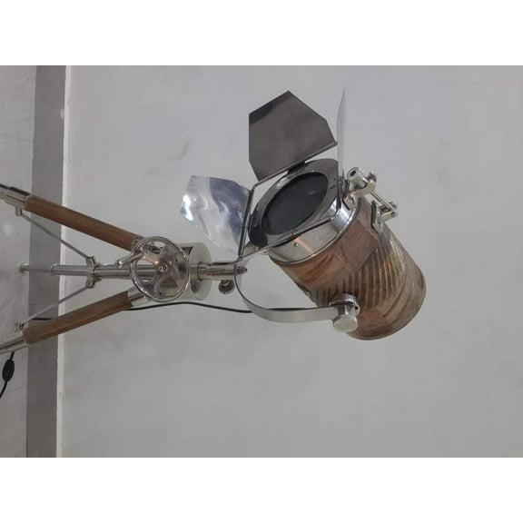 Nautical Designer Collectible Wooden Spot Search light Tripod Lamp Decor