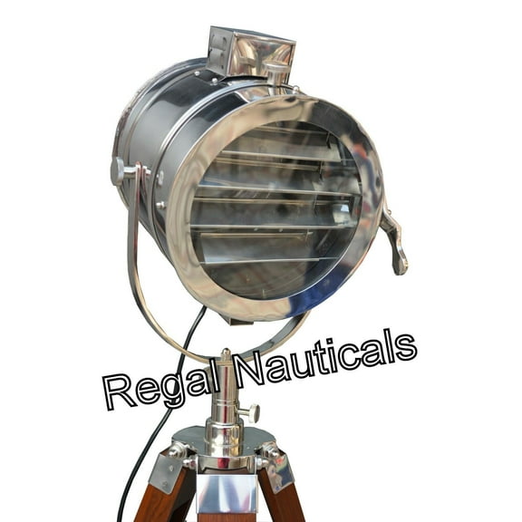 Nautical Designer Handmade Marine Chrome Floor Lamp, Nautical Spot Polish