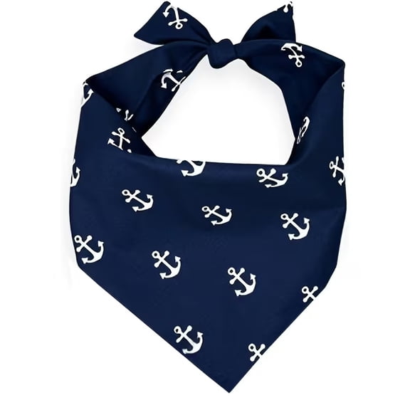 Nautical Dog Bandana for Boating Adventures - 24.811 Inch Tie Back Design