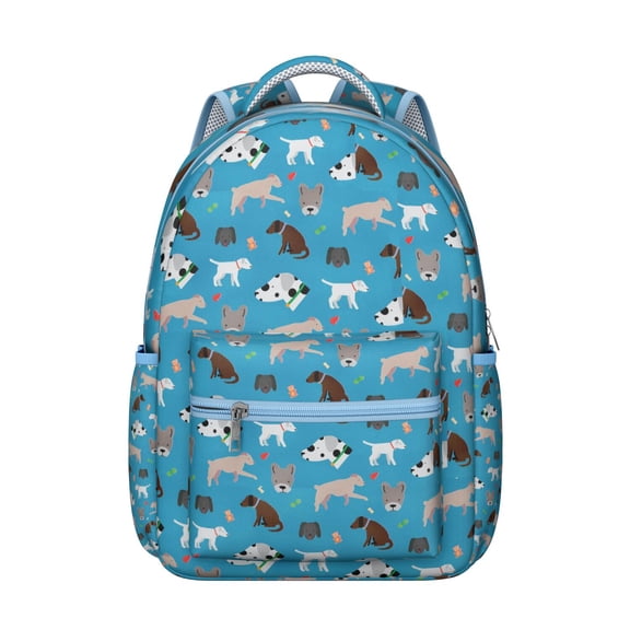 "Nautical Dog Pattern Backpack - Maritime-Inspired College Backpack, Seaside Pet Lover Gift with Anchor Motifs"