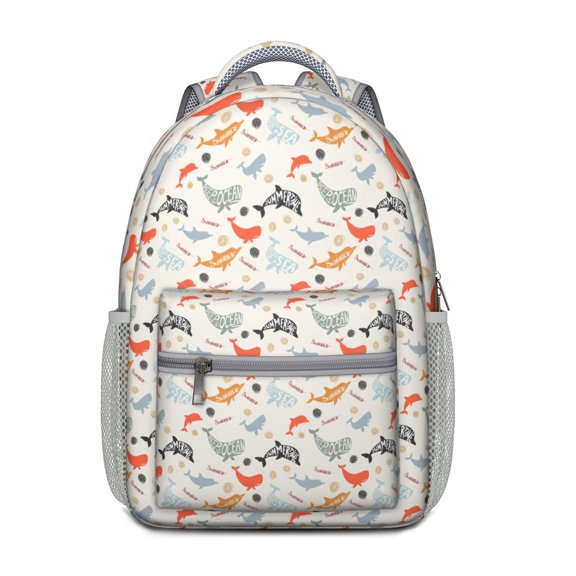 Nautical Dolphin Whale Shark Cartoon Cute Underwater Marine Life Lunch Bag – Abstract Ocean Sea Tropical Great White Pattern