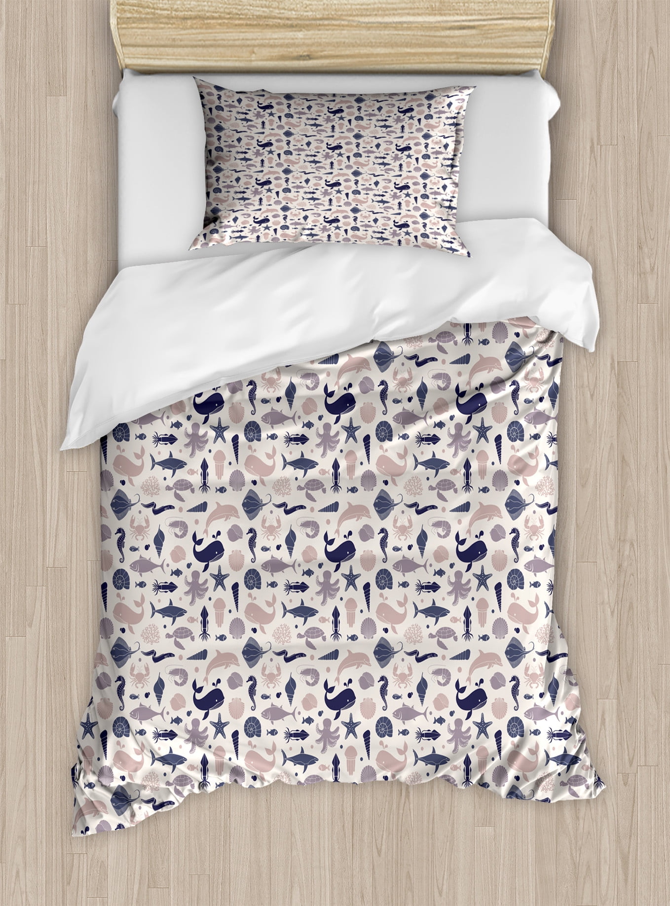 Orca Killer Whale Pattern Print Duvet Cover Bedding Set