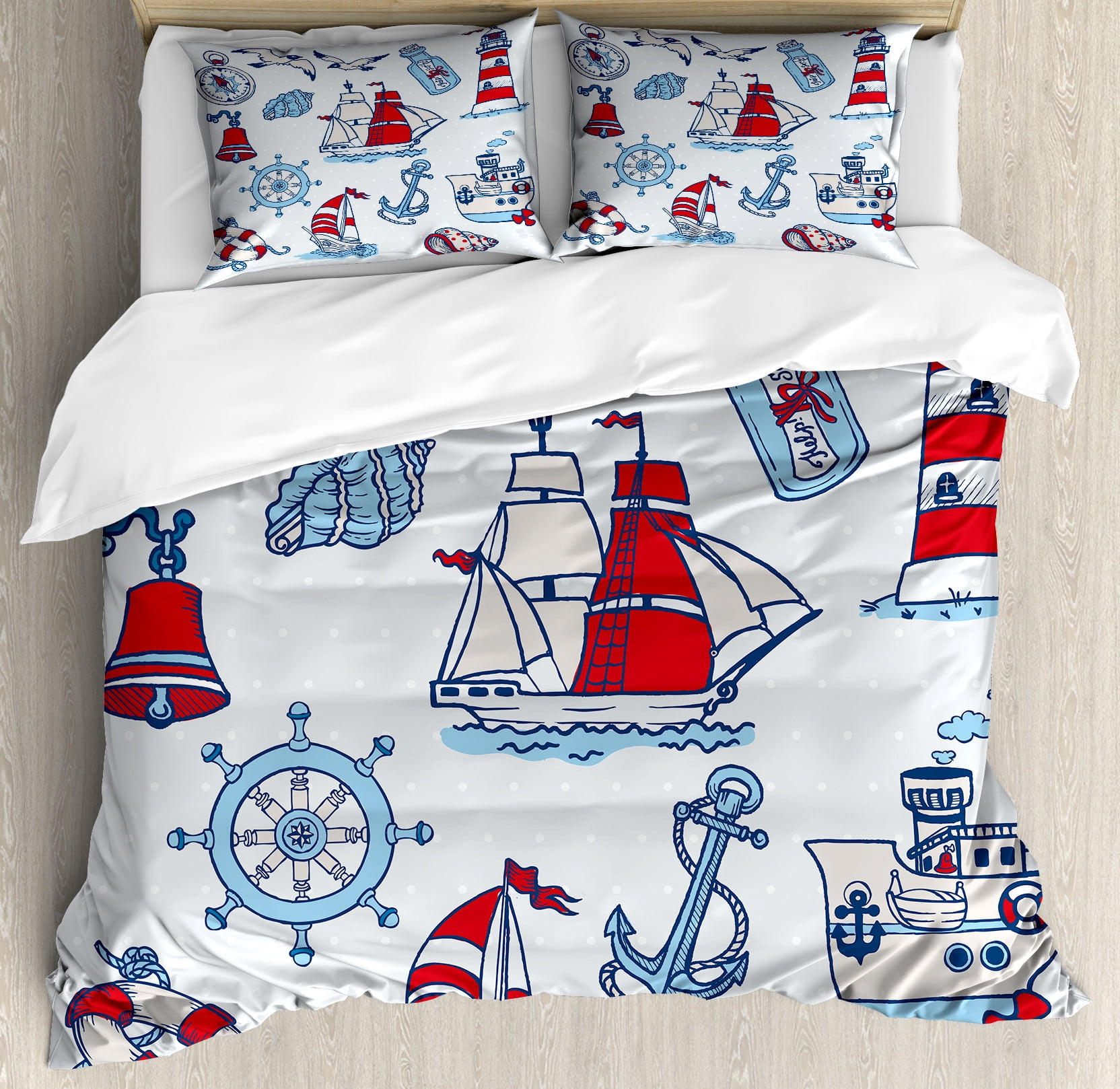 Marine Shell Slumber 3-Piece Quilted Bedding Set NCU0NNL196
