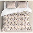 thumbnail image 1 of Nautical Duvet Cover Sets, Continuous Sea Elements Marine Motif Colorful Seashells Pattern, Bedding Set 2 Duvet Covers & 4 Pillowcases, 2 Pack King Size, Pale Eggshell and Multicolor, by Ambesonne, 1 of 3