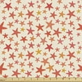 thumbnail image 1 of Nautical Fabric by the Yard, Cartoon Style Repetitive Starfishes Designed in Warm Tones Art, Upholstery Fabric for Dining Chairs Home Decor Accents, Eggshell Coral and Orange by Ambesonne, 1 of 5