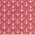 thumbnail image 1 of Ambesonne Nautical Fabric by the Yard Upholstery, Grunge Anchors Polka Dots, 3 Yards, Coral Dark Seafoam, 1 of 4