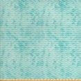 thumbnail image 1 of Ambesonne Nautical Fabric by the Yard Upholstery, Ocean Sea Wave Pattern, 2 Yards, Turquoise White, 1 of 4
