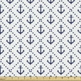 thumbnail image 1 of Ambesonne Nautical Fabric by the Yard Upholstery, Anchors in Diamond Check, 10 Yards, Night Blue and White, 1 of 5