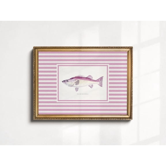 Nautical Fish Nancy Meyers Wall Art, Fisherman Aesthetic, Cottage Core Preppy Print, Old Money Aesthetic Grandmillenial French Country Decor Poster Unframed Paper Print