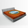 thumbnail image 1 of Ambesonne Vintage Fitted Sheet, Ship Old Sailing Vessel, Queen Size, Dark Orange Pale Blue, 1 of 2