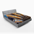 thumbnail image 1 of Nautical Fitted Sheet, Shells in the Sea Ocean Sci Fi Style Featured Graphic, Soft Decorative Fabric Bedding, Queen Size, Blue and Apricot, by Ambesonne, 1 of 2