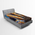 thumbnail image 1 of Nautical Fitted Sheet, Shells in the Sea Ocean Sci Fi Style Featured Graphic, Soft Decorative Fabric Bedding, Twin Size, Blue and Apricot, by Ambesonne, 1 of 2