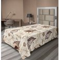 thumbnail image 1 of Ambesonne Nautical Flat Bedding Sheet Soft Top Sheet, Beach Vibe Seashell Print, Twin, Brown Dark Mustard Tan, 1 of 1