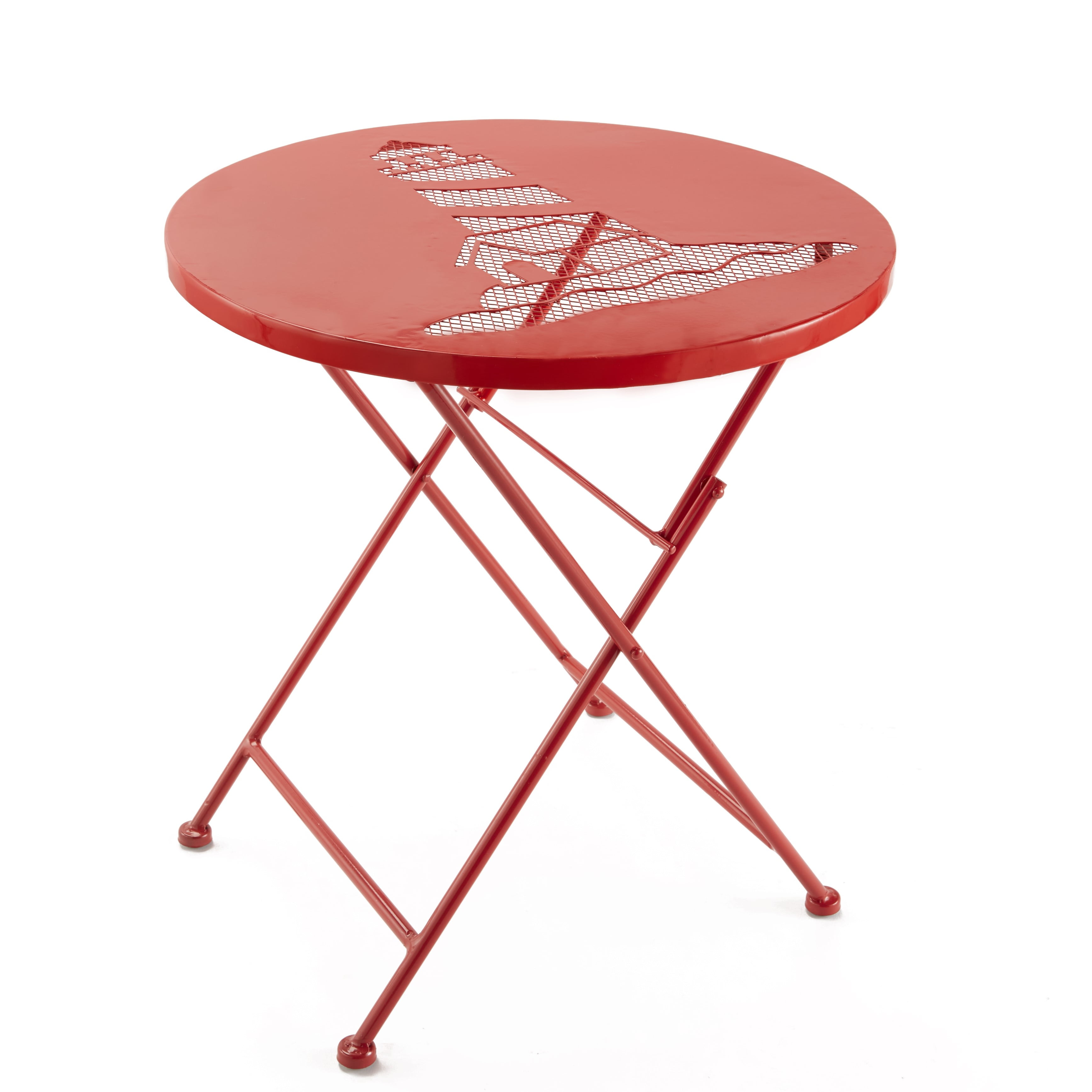 Nautical Folding Table Small Outdoor Accent Table for Garden Décor