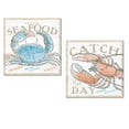 thumbnail image 1 of Nautical Fresh Seafood Blue Crab and Catch Of The Day Red Lobster Set by Sue Schlabach; Coastal Decor; Two 12x12in Unframed Paper Posters, 1 of 1
