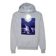 thumbnail image 1 of Nautical Full Moon Bottlenose Dolphin Fashion Graphic Hoodie Sweatshirt, Heather Grey, Medium, 1 of 1