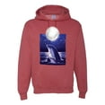 thumbnail image 1 of Nautical Full Moon Bottlenose Dolphin Fashion Graphic Hoodie Sweatshirt, Vintage Heather Red, 2XL, 1 of 1