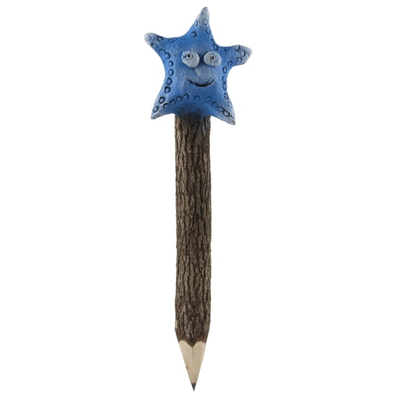 Nautical Gift - Hand Carved Wooden Sea life Jumbo Pencil (Starfish)