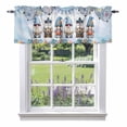 thumbnail image 1 of Nautical Gnome Summer Ocean Valances for Windows,Kitchen Valance Rod Pocket Short Curtain, Retro Compass Shell Conch Valance Curtain Window Valances for Bedroom Bathroom Living Room 42x12in, 1 of 9