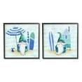 thumbnail image 1 of Nautical Gnomes Beach Surfboards Fairy Tales & Fantasy Graphic Art Black Framed Art Print Wall Art, Set of 2, 1 of 8