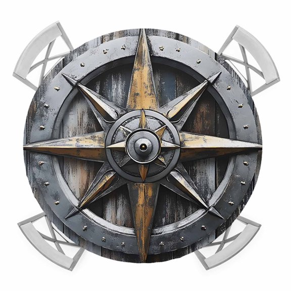 Nautical Gray Rubber Elastic Fitted Round Table Cover Wood Grain Waterproof Outdoor Tablecloth for Holiday Party, Picnic, Patio & Dining Fits Tables Up to 45"-54"