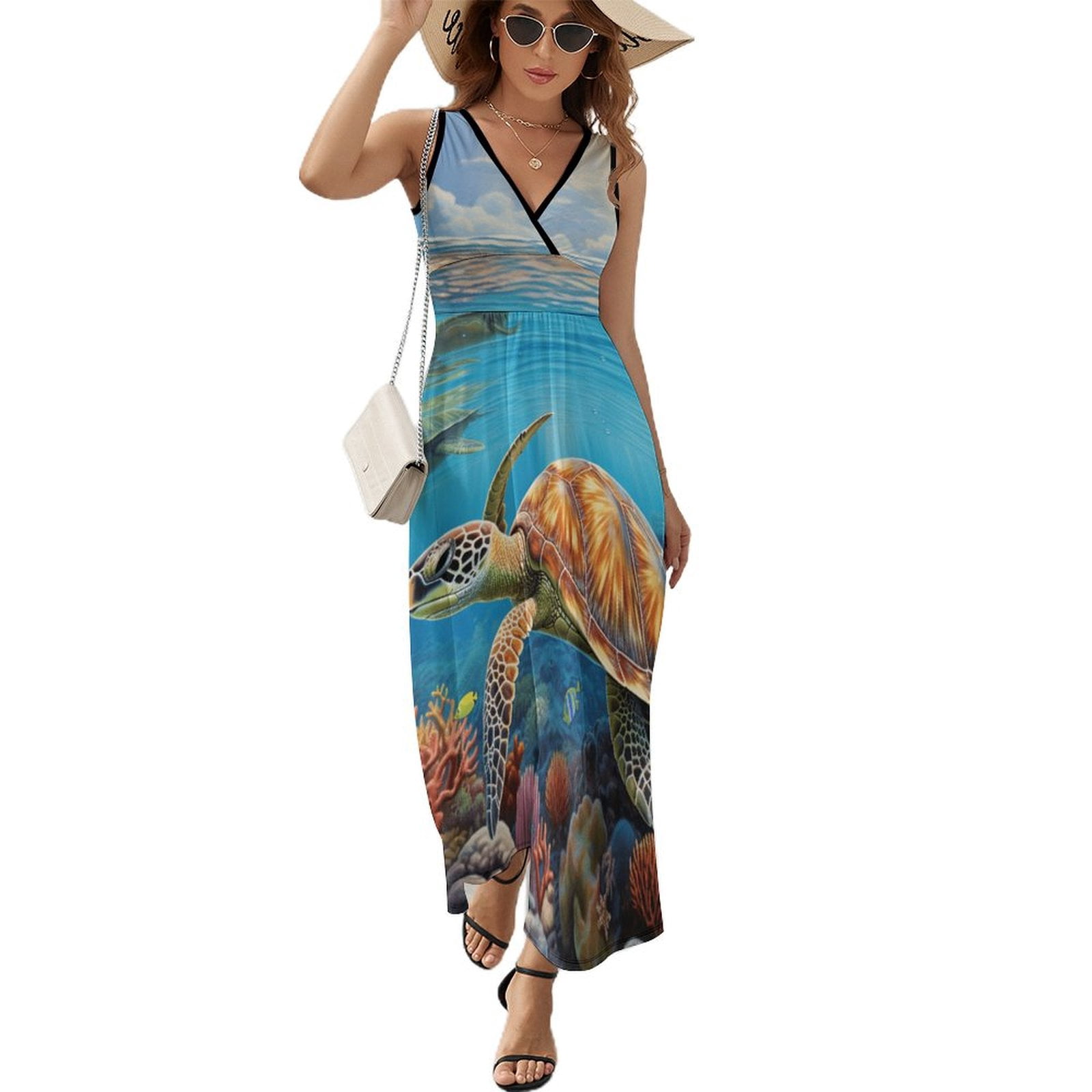 Tree Plants Sailing Boats Regular Fit Women's T-Shirt Dress main image 0