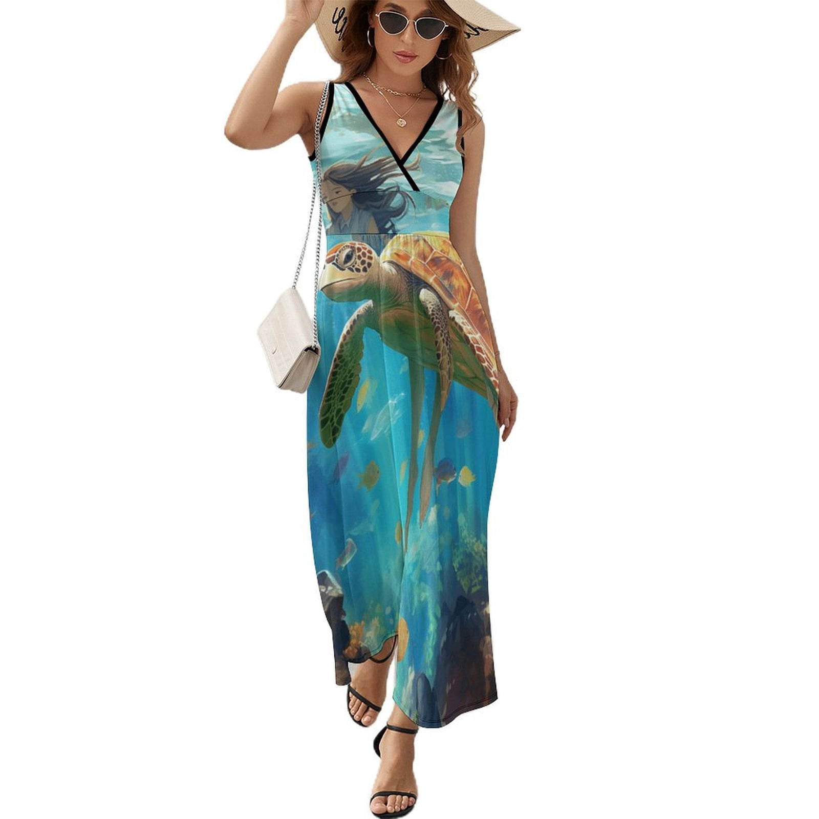 Tree Plants Sailing Boats Regular Fit Women's T-Shirt Dress