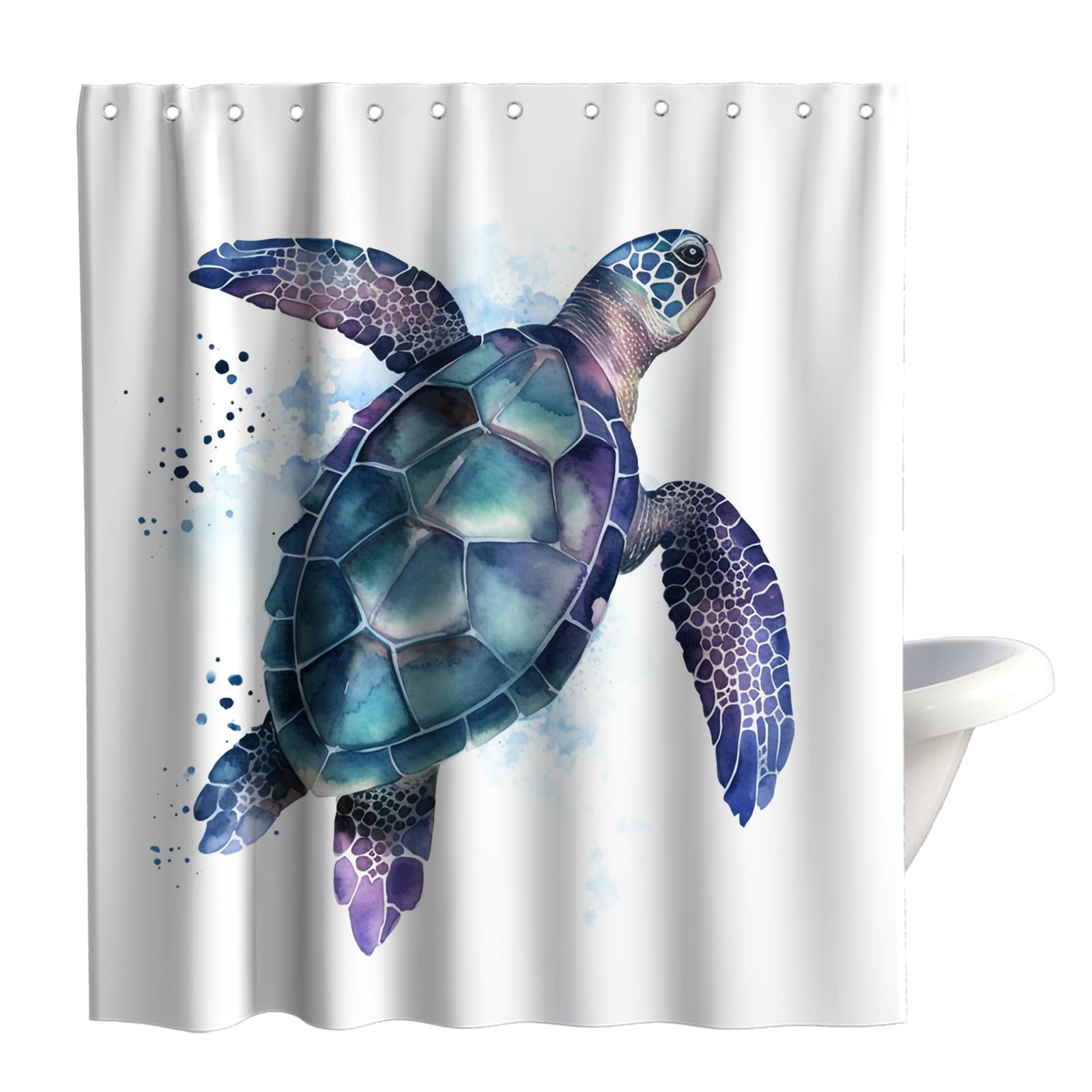 Nautical Green Sea Turtles Beach Theme Fabric Shower Curtain Sets ...