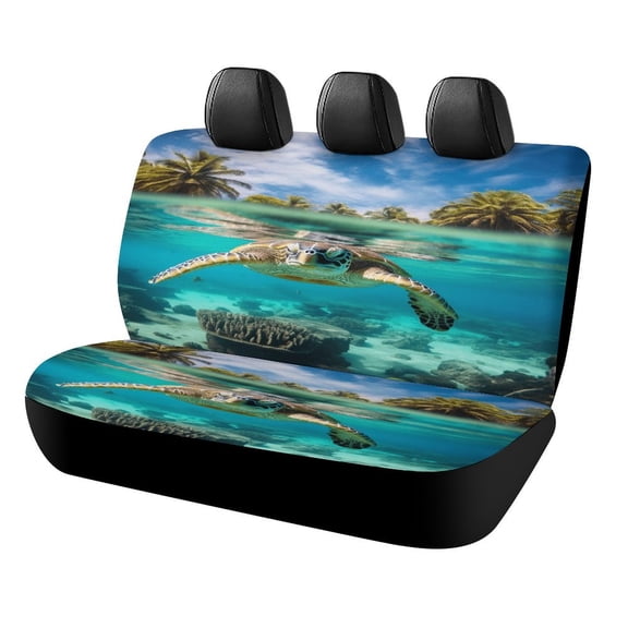 Nautical Green Sea Turtles Car Rear Seat Cover Accessories Universal Fit Car Seat Covers Durable