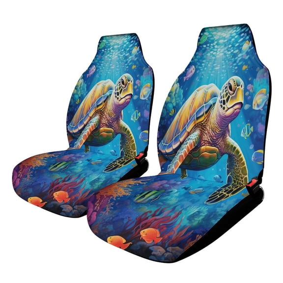 Nautical Green Sea Turtles Car Seat Covers Set of 2 Auto Accessories Protectors Car Decor Universal Fit for Car Truck SUV