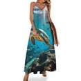 thumbnail image 1 of Nautical Green Sea Turtles Design Sleeveless Dress Woman Fashion Long Dresses Women's Summer Suit Dress 2025, 1 of 7